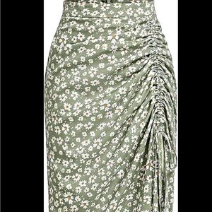 SHEIN Green Floral Ruched Sarong